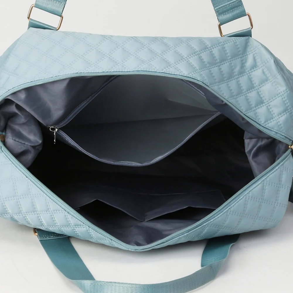 sac de week end matelassé pour femme, sac polochon de voyage, sac à main de nuit, sac fourre tout de gym avec poche arrière, sac de voyage de grande capacité