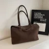 sac à bandoulière pour femmes et hommes avec poche intérieure, sac à main rétro en daim de couleur unie, sac sous les bras, sacoche de travail et de voyage