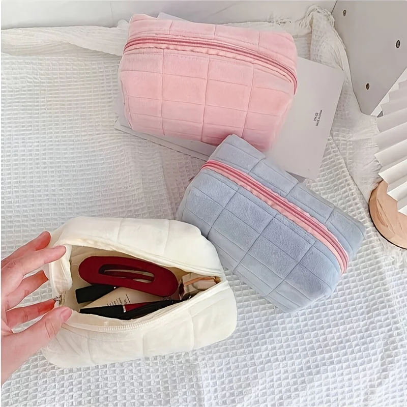 trousse à cosmétiques minimaliste chic, grand organisateur de maquillage bohème pour voyage et maison, cadeau pour femme.