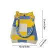 sac à main décontracté pour femmes léger jaune orange rouge bleu rayures imprimé tricot petits sacs seau pour les femmes