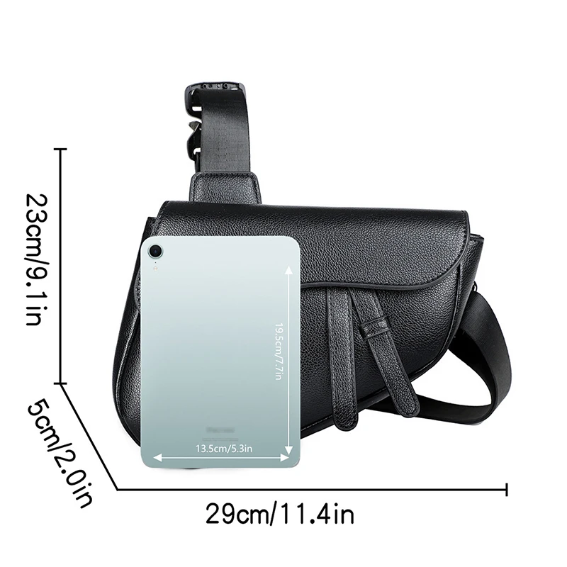 sac de selle simple pour hommes, sac à bandoulière de marque à la mode, sac à bandoulière à fermeture éclair, sac à main léger pour hommes, sac de poitrine décontracté de couleur unie