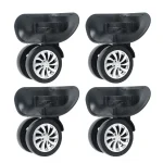 4 pièces/ensemble roues de valise à bagages de remplacement roue pivotante roues à double rouleau noires 10.2 × 6.5 cm/4 × 2.55 pouces outil à main pour valises