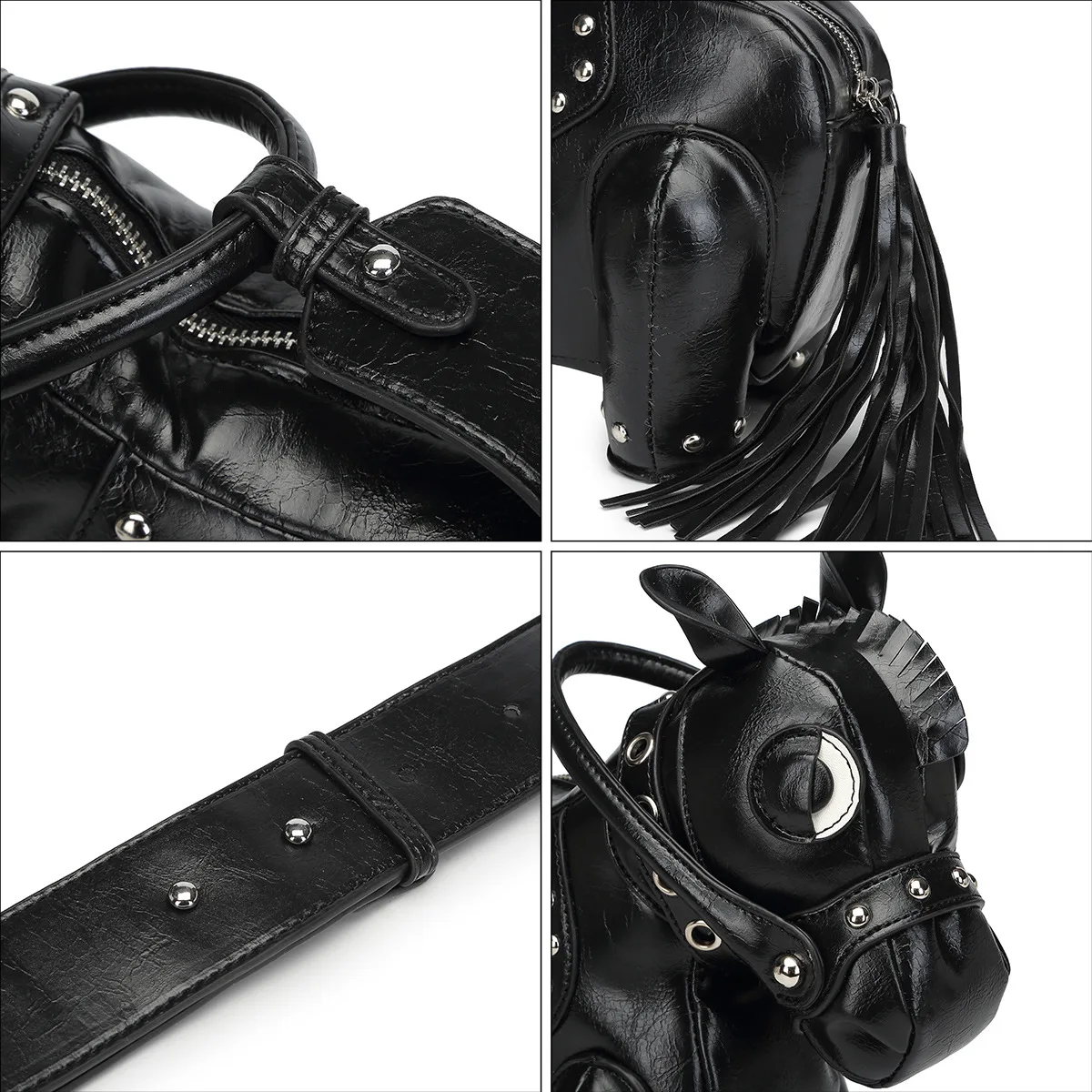 sac à bandoulière design de marque de mode, sac à main mignon et novateur, sac à bandoulière créatif en forme de cheval pour femmes