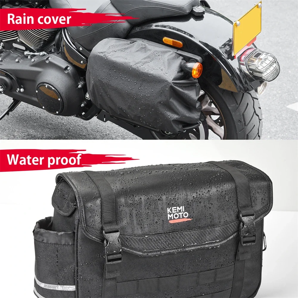sac de selle de moto 12l, sac arrière latéral universel, sacs de voyage d'équitation avec housse de pluie, sac de siège arrière, accessoires de sacoche