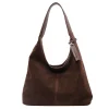 Sac à main slouchy en daim pour femmes, sac hobo lancé, fermeture magnétique, sac à main rétro, grande capacité, sac à main pour le travail et les voyages