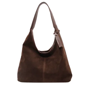 Sac à main slouchy en daim pour femmes, sac hobo lancé, fermeture magnétique, sac à main rétro, grande capacité, sac à main pour le travail et les voyages