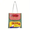 Sac fourre-tout Chic au design sardine – Durable, bandoulière fixe, sac à main de shopping sans fermeture avec poche pour accessoires