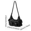 sacs à bandoulière de grande capacité pour femmes, sacoche multi poches en cuir rétro pour les déplacements, sac à bandoulière solide et polyvalent pour dames