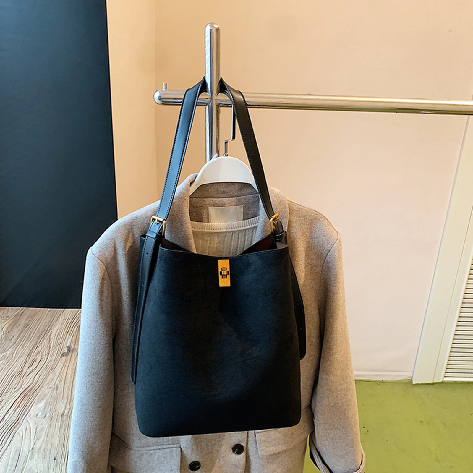 sac à main hobo en faux daim pour femmes, sac à bandoulière de couleur unie, sac à main pour voyage, shopping, usage quotidien, automne hiver