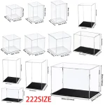 Vitrine en acrylique de taille 222 pour objets de collection, assemblage de boîte en acrylique transparent, vitrine de Protection pour figurines d&rsquo;action, jouets d&rsquo;organisation