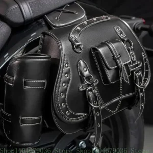 1 paire à outils pour sacoche selle rétro Punk, latéral étanche en PU, bagage sur sacoche 1 paire à outils pour sacoche selle rétro Punk, latéral étanche en PU, bagage sur sacoche