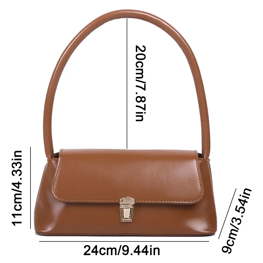 sac fourre tout rétro en cuir pu pour femme, sac sous les bras chimvintage, portable, décontracté, solide, document, poignée simple, sacs à main de créateur