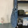 sac à main décontracté en denim de grande capacité, fourre tout à la mode, niveau d'apparence Éwer, sous les bras
