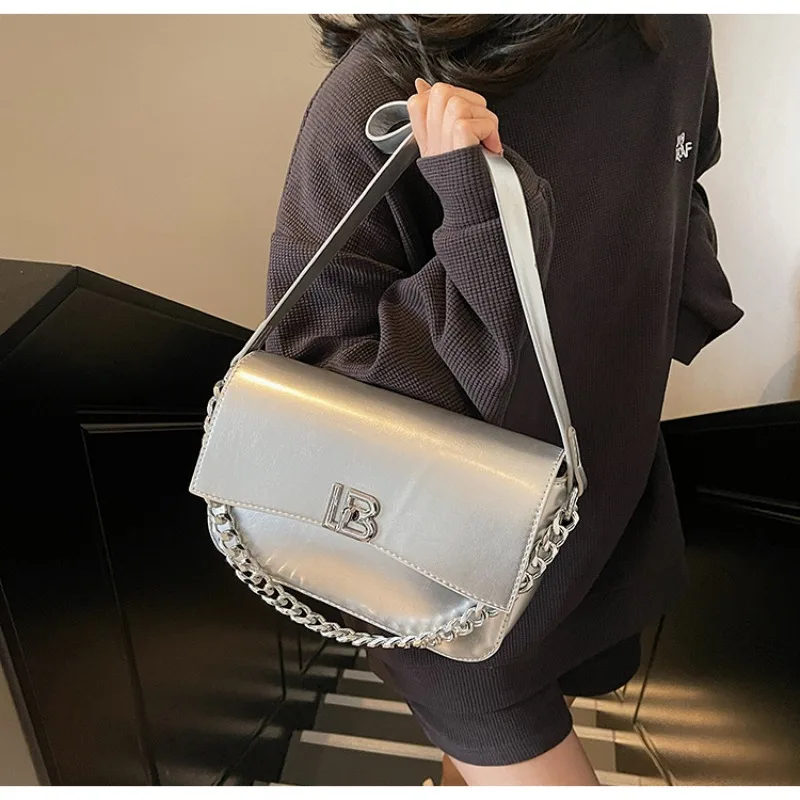 sac à main minimaliste haut de gamme pour femmes, sac à bandoulière vintage unique en cuir, couleur unie, gran