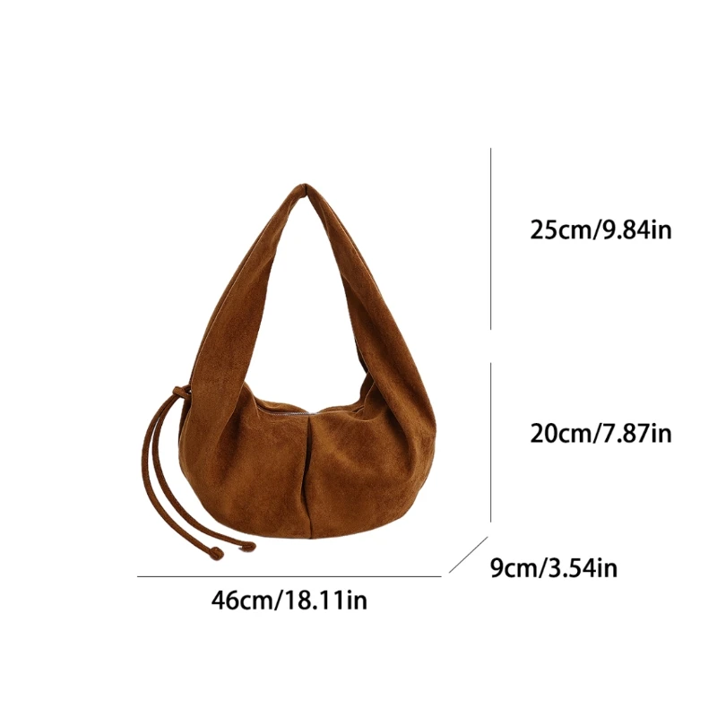 faionable faux daim femmes hobo sac à bandoulière 2025 automne/hiver vintage grande capacité hobo shopper sac fermeture éclair travail trajet