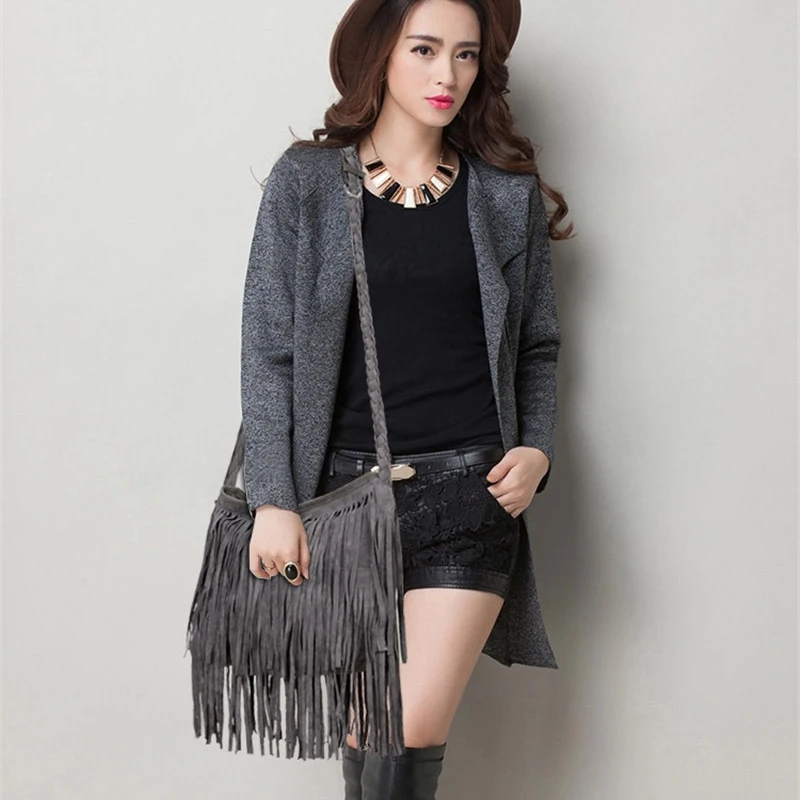 Sac à Pompon en Daim pour Femme, Cartable Élégant et Magnifique, à la Mode Sac à Pompon en Daim pour Femme, Cartable Élégant et Magnifique, à la Mode