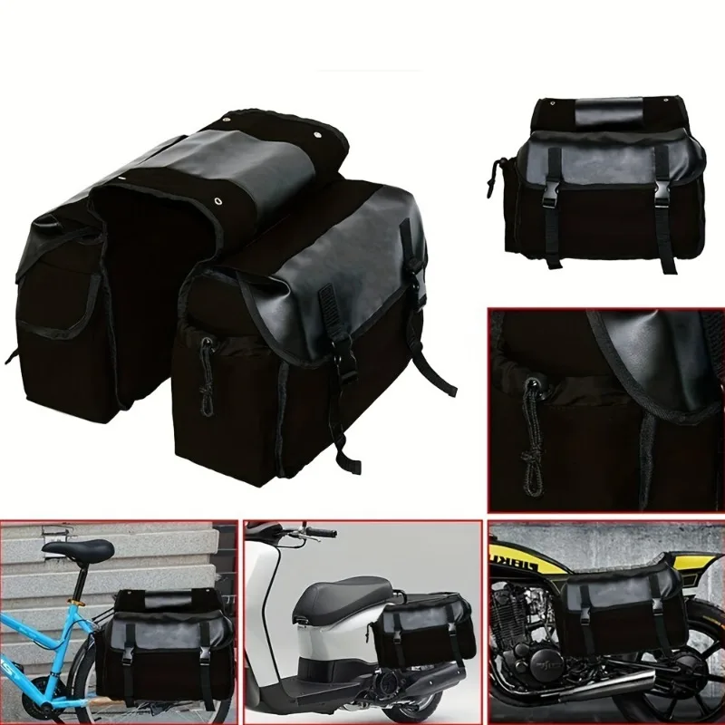 universal motorcycle saddle bag large capacity canvas panniers bags for bicycle bike motor saddlebags side tool bag