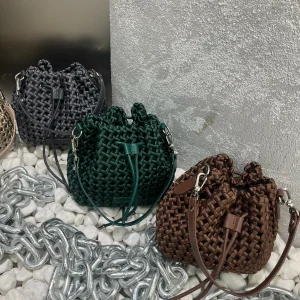 Sac fourre-tout en nylon tissé à la main pour femme, sacs à main, sac à main, style européen, sous les bras, hectare, E27 Sac fourre-tout en nylon tissé à la main pour femme, sacs à main, sac à main, style européen, sous les bras, hectare, E27