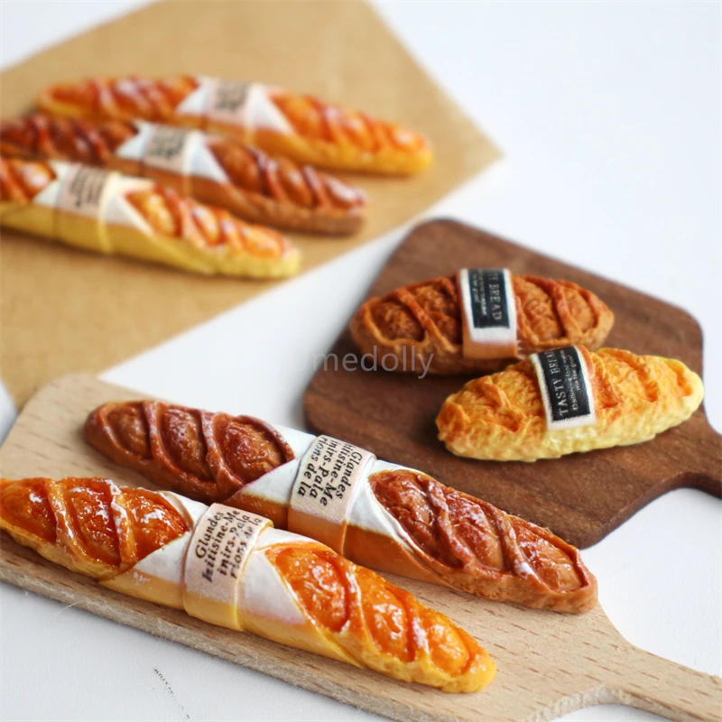 mini jeu de nourriture miniature en résine, mignon, maison de poupée, sac à pain baguette pour accessoires de poupée, cadeau de noël pour fille, 1/6