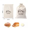 sacs à pain en lin, sac à cordon réutilisable pour pain, sac de rangement de pain artisanal fait maison, sacs à pain en lin pour baguette