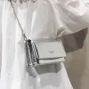 Sac à bandoulière carré pour femmes, nouvelle mode argent, Sac à bandoulière avec chaîne, Y2k, Shopping quotidien, 2024