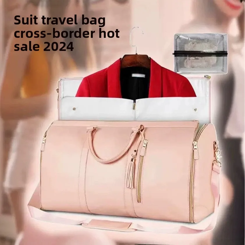 Valise à main pliable de grande capacité pour femmes, sac de voyage, sac de rangement multifonctionnel, sac de voyage décontracté à la mode Valise à main pliable de grande capacité pour femmes, sac de voyage, sac de rangement multifonctionnel, sac de voyage décontracté à la mode