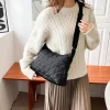 sac à main matelassé en coton pour femmes, sacs rembourrés, motif géométrique, design de chaîne, sac à bandoulière, bourse de shopping pour dames