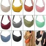 Sac à bandoulière Hobo Crescent, sac à bandoulière Compact Chic pour femmes, sac à main demi-lune léger de couleur unie