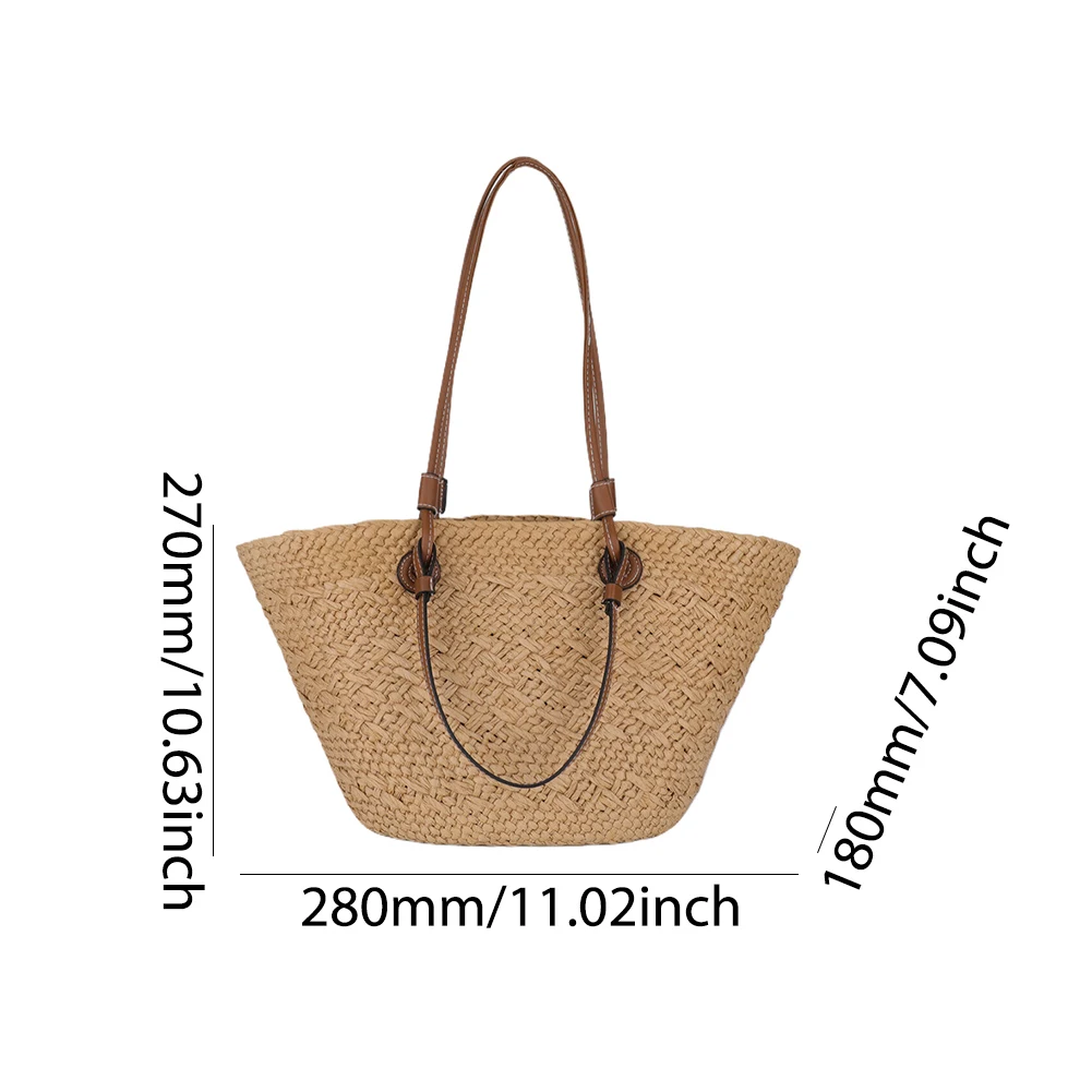 sac fourre tout tissé pour femmes, sac à bandoulière de grande capacité, sac à main tissé simple, pochette fourre tout, sac hobo chic pour voyage en plein air