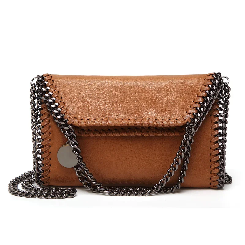 sacs à main à chaîne de styliste pour femmes, texture pvc, sac à bandoulière simple, fourre tout à la mode, pochette pliante en fiber