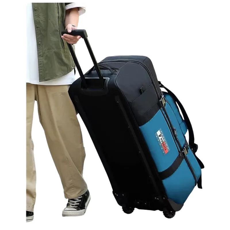 valise à dos trolley de grande capacité xx – sac à bagages de voyage pliable et durable pour hommes et femmes, mobile, camping