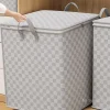 Sac de rangement de couette Non tissé avec couvercles, fermeture éclair, vêtements pliables, bacs de couette, conteneur de grande capacité, sac anti-poussière, organiser