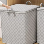 Sac de rangement de couette Non tissé avec couvercles, fermeture éclair, vêtements pliables, bacs de couette, conteneur de grande capacité, sac anti-poussière, organiser