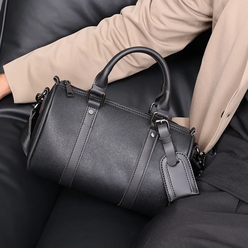 sac à bandoulière de luxe pour hommes, nouveau design de mode, sacs crossbdoy en cuir pu souple, sac à bandoulière en forme de baril
