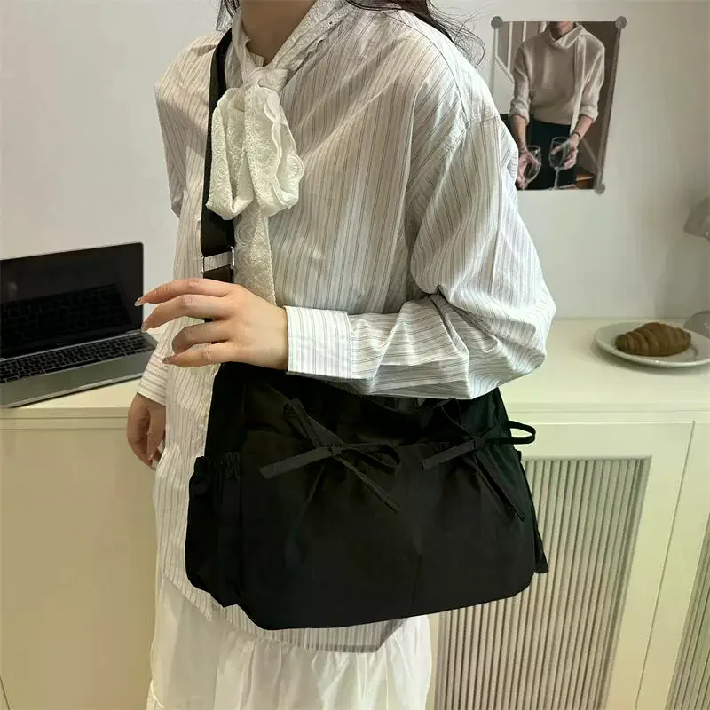 sac fourre tout plissé simple à la mode, sac à bandoulière léger et spacieux, sacs à bandoulière de banlieue pour femmes, cadeau