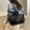 sac fourre tout pour femmes, sac sous les bras, grande capacité, sacs à bandoulière en cuir pu, sac à bandoulière vintage solide, porte documents tendance avec bourse