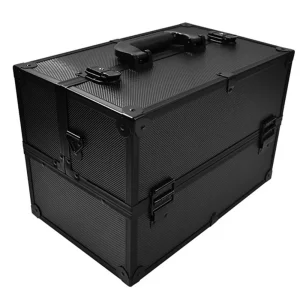 Valise de maquilleur professionnel, trousse de vanité en alliage d&rsquo;aluminium, boîte de rangement de cosmétiques, fourre-tout de manucure, sac à main de voyage à 3 étages