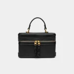 Sac carré noir d&rsquo;été 2025, sac à bandoulière structuré pour femmes, fourre-tout à poignée supérieure tendance, sac minimaliste de jour à nuit
