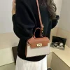 sac fourre tout rétro tout en un pour femmes de classe supérieure, sac à bandoulière double ton, sac à main élégant, sac fonctionnel, cadeaux de poche pour dames.