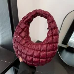 Sac à main matelassé en fil brodé pour femmes, Mini sacs à main plissés en nuage, pochette légère rembourrée, petits sacs à bandoulière en coton