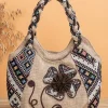 Sacs à main de littérature florale, sacs tissés, sacs hobo ethniques rétro, sacs à main bohèmes, sacs à bandoulière légers, sacs à ati elles