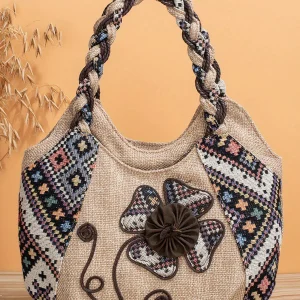 Sacs à main de littérature florale, sacs tissés, sacs hobo ethniques rétro, sacs à main bohèmes, sacs à bandoulière légers, sacs à ati elles