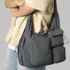 Sacs à bandoulière de grande capacité pour femmes, sacoches en tissu de Style Preppy, paquets solides de Style coréen, sacs à bandoulière légers de Style paresseux