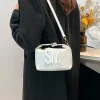 sac à bandoulière carré pour femmes, petit sac à main décontracté avec lettres tendance pour bureau, fête, club