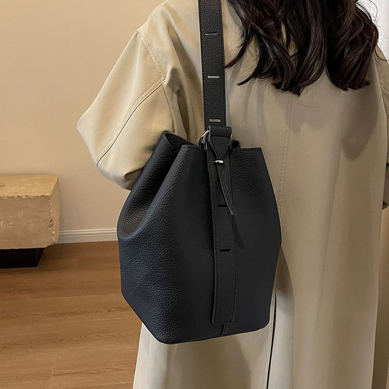 sac à main de grande capacité pour femme, sac à bandoulière décontracté polyvalent, mode minimaliste, initié, e27