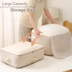 Sac de rangement de couette, sac de Compression en tissu pour chambre à coucher, sac de rangement de couette de grande capacité, organisateur de garde-robe permettant de gagner de l&rsquo;espace, sac pliable