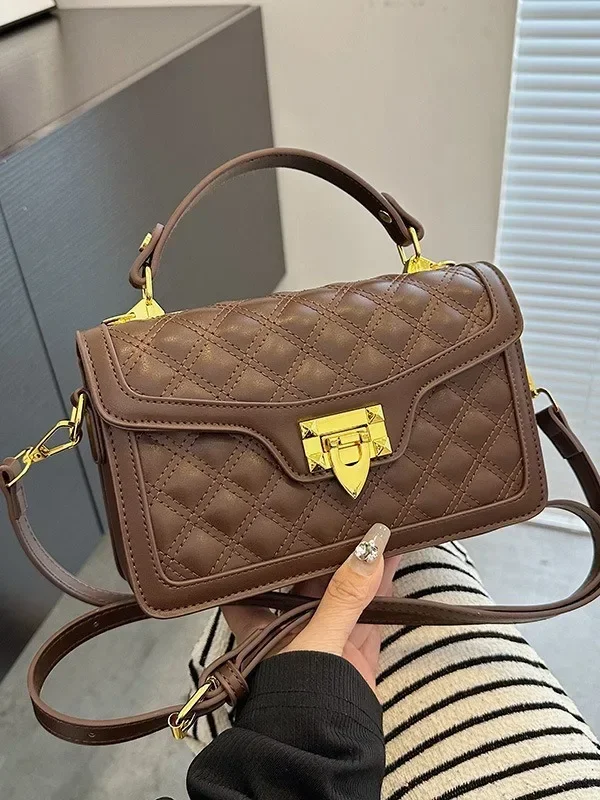 "2025 sac de messager design femmes diamant carré sac à bandoulière luxe petit sac à main polyvalent mode sac à bandoulière"