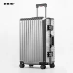 Nouveau Style tout en aluminium 20 « 24 » 28 « pouces valise de voyage continuer valise de luxe sac de chariot en métal roues universelles