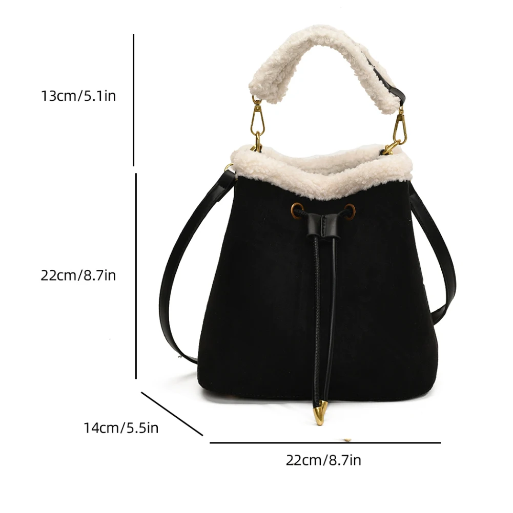 petit sac à main en laine d'agneau pour femme, sac à bandoulière en cuir suédé pour femme, fourre tout à poignée supérieure souple, designer de luxe, initié, e27