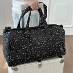 Sac à main de voyage léger matelassé imprimé floral sac à bandoulière de grande capacité sac fourre-tout pour sortie frais Ins Style décontracté coton…